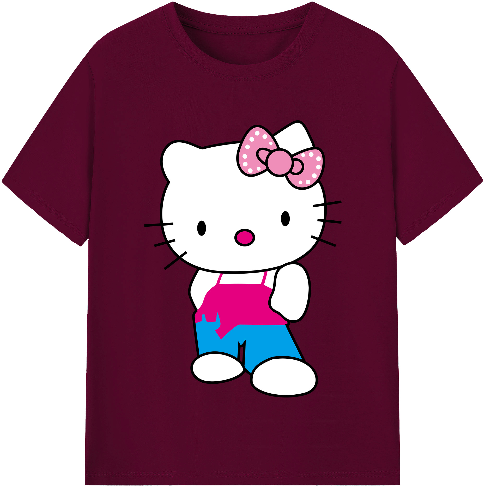（画像用） Hello Kitty ハローキティ レディースカジュアルプリントTシャツ（綿100％）